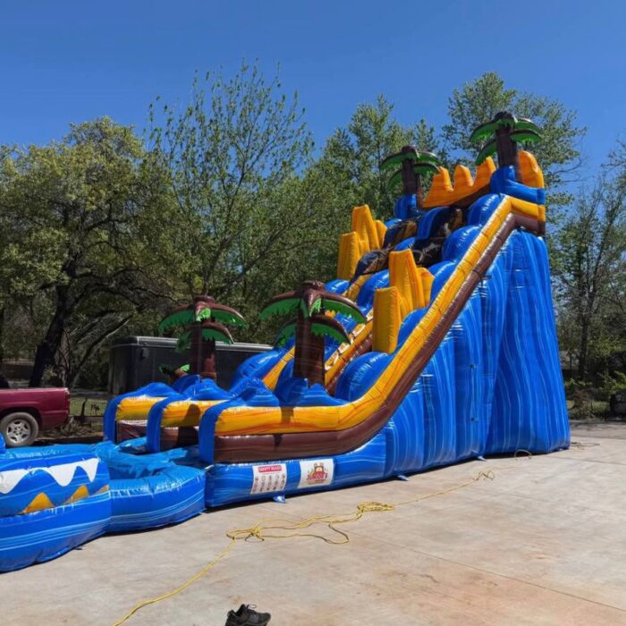 Blue Volcano Dual-Lane Water Slide