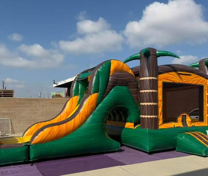Tropical Palm Tree Bounce House & Slide Combo